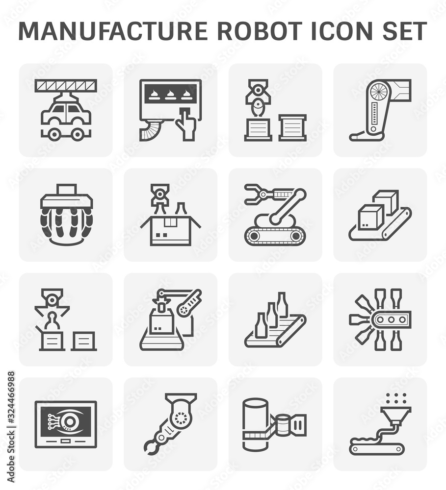 robot production icon robot production icon
