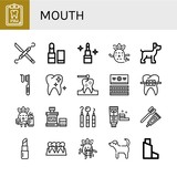 mouth simple icons set