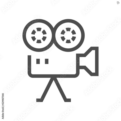 Film production camcorder vector icon design, 48x48 pixel perfect and editable stroke.