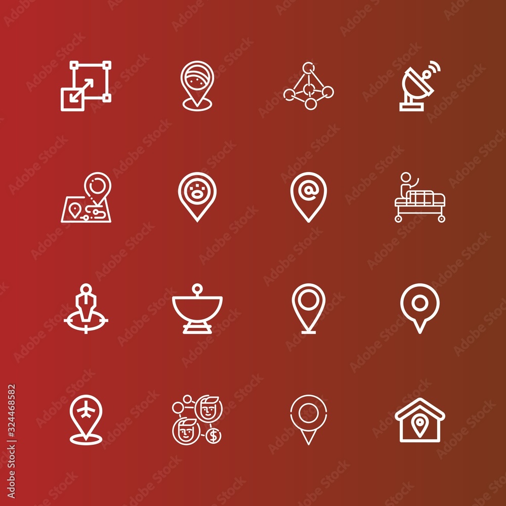 Fototapeta premium Editable 16 position icons for web and mobile