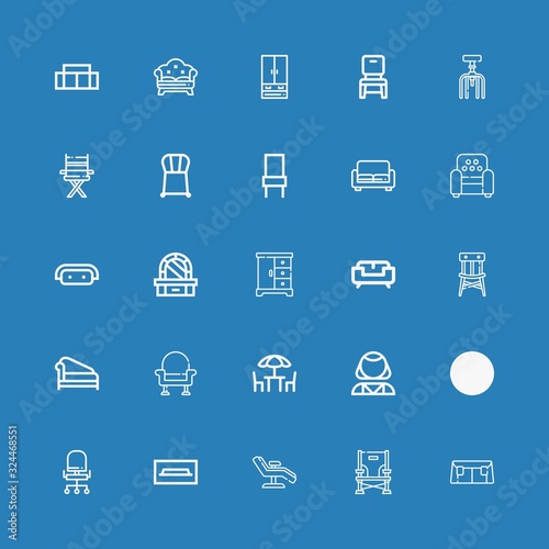 Editable 25 couch icons for web and mobile