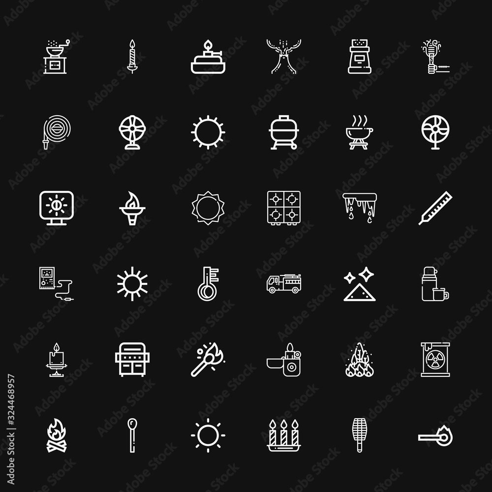 Editable 36 heat icons for web and mobile