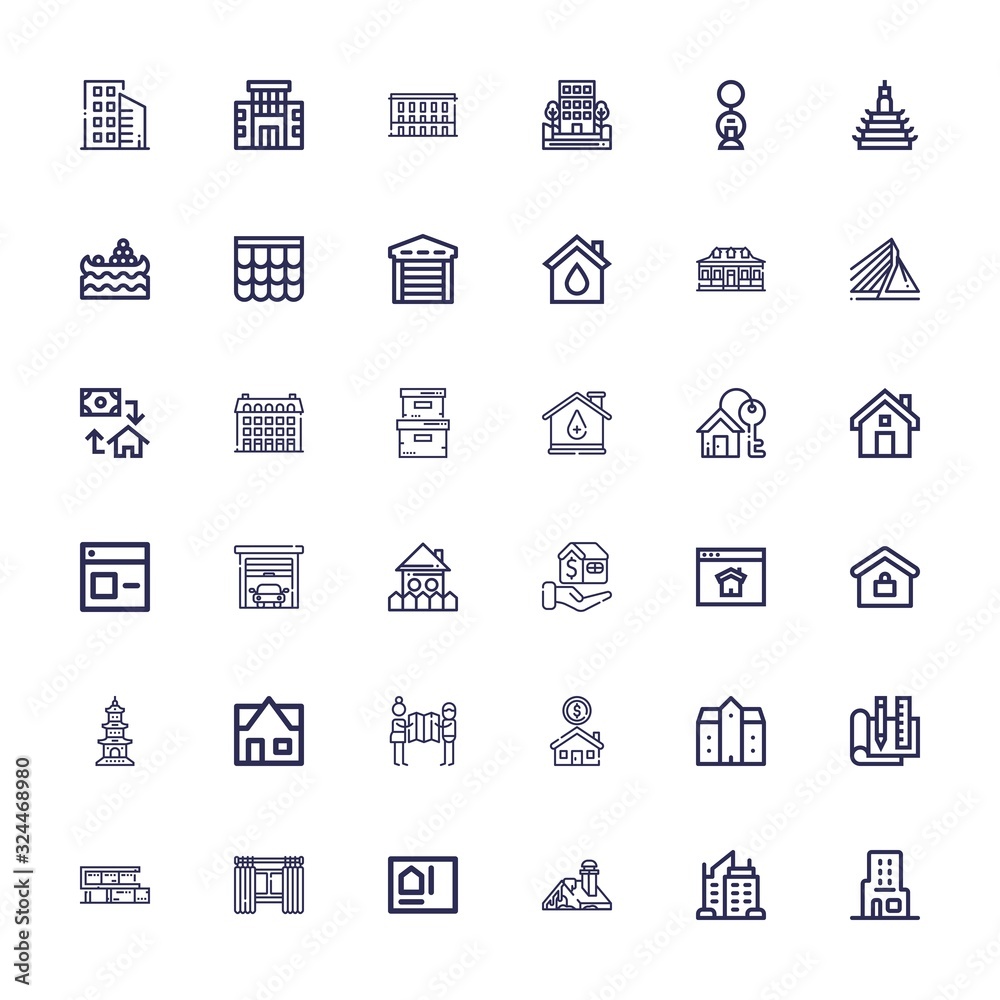 Editable 36 estate icons for web and mobile Editable 36 estate icons for web and mobile