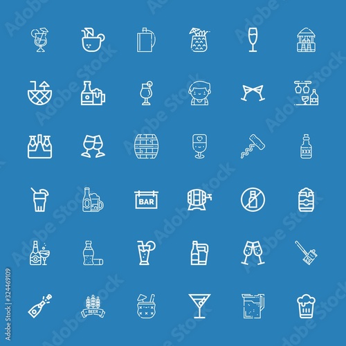 Editable 36 alcohol icons for web and mobile