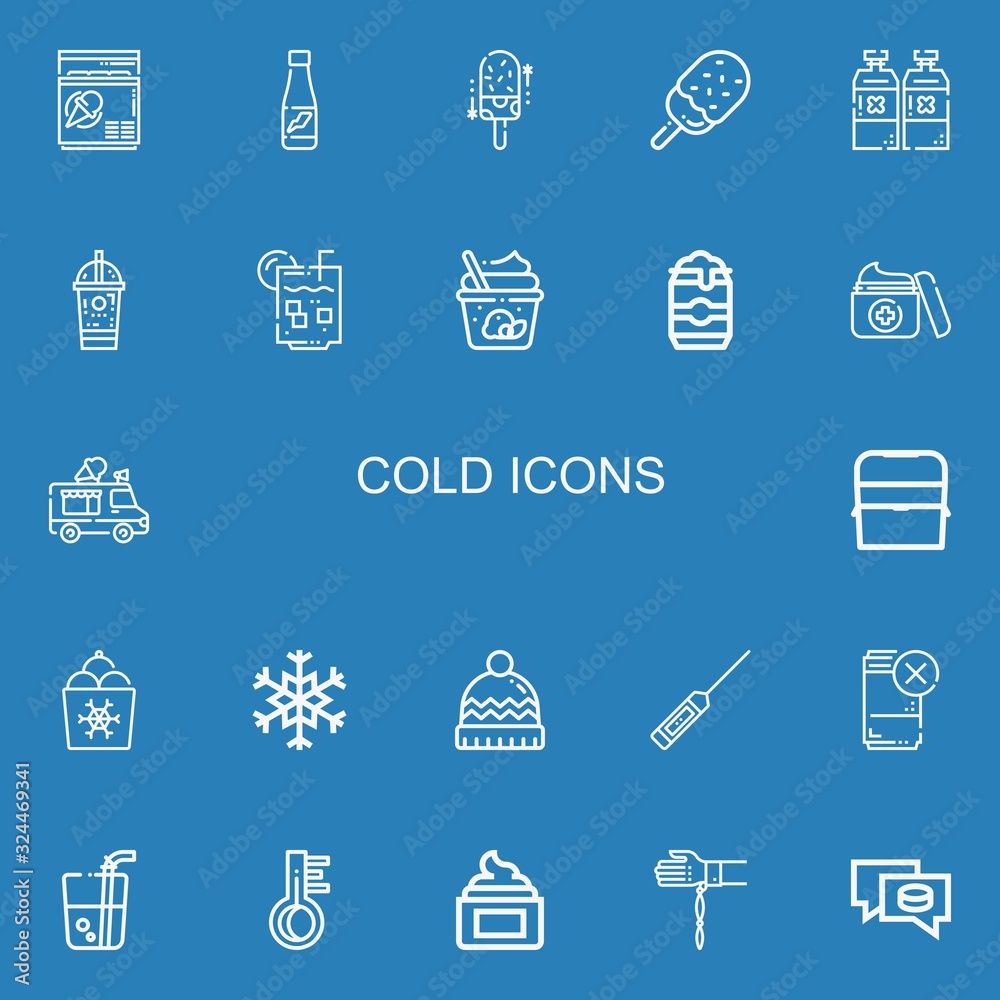Editable 22 cold icons for web and mobile