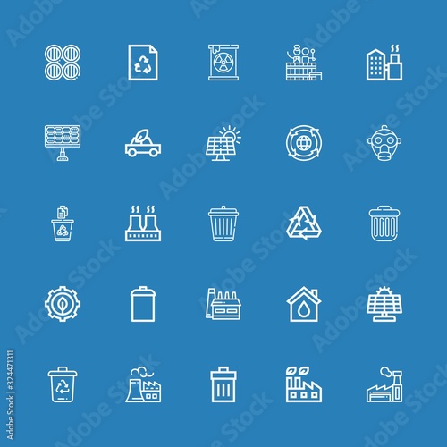 Editable 25 pollution icons for web and mobile