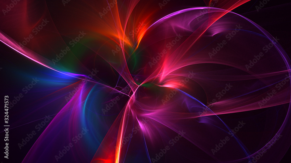 3D rendering abstract red fractal light background 3D rendering abstract red fractal light background