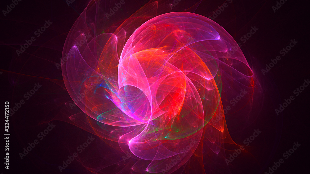 Obraz premium 3D rendering abstract red fractal light background