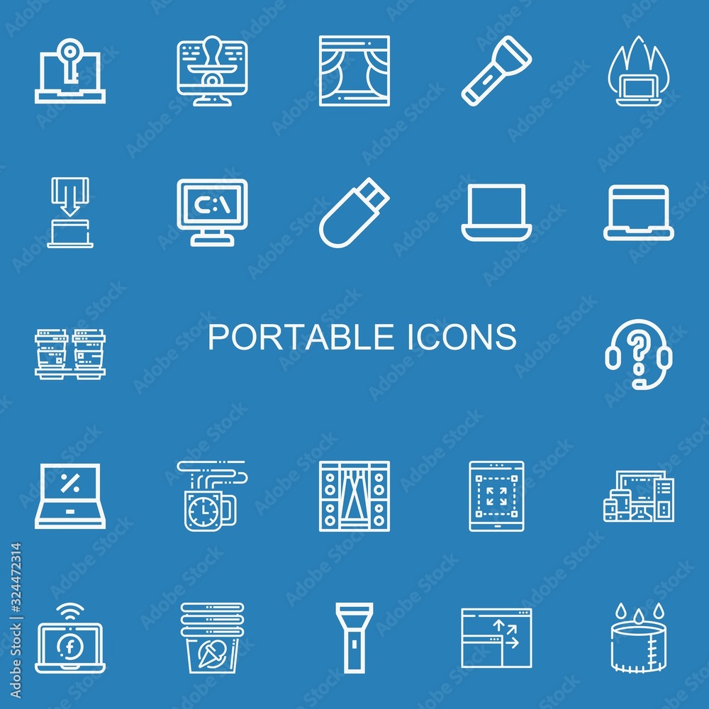 Editable 22 portable icons for web and mobile Editable 22 portable icons for web and mobile