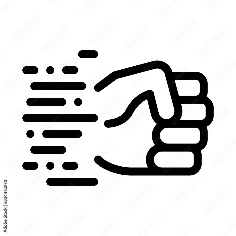 Fast Fist Hit Icon Vector. Outline Fast Fist Hit Sign. Isolated Contour Symbol Illustration Fast Fist Hit Icon Vector. Outline Fast Fist Hit Sign. Isolated Contour Symbol Illustration