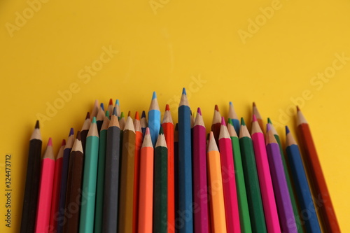 colored wooden pencils to draw