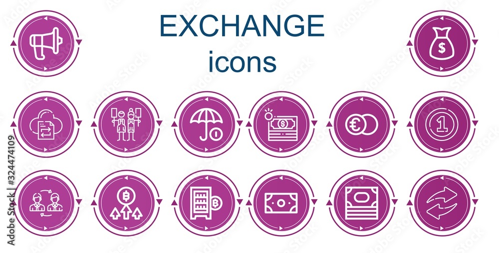 Editable 14 exchange icons for web and mobile Editable 14 exchange icons for web and mobile