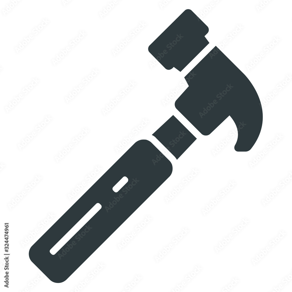 Hammer icon on white background Hammer icon on white background