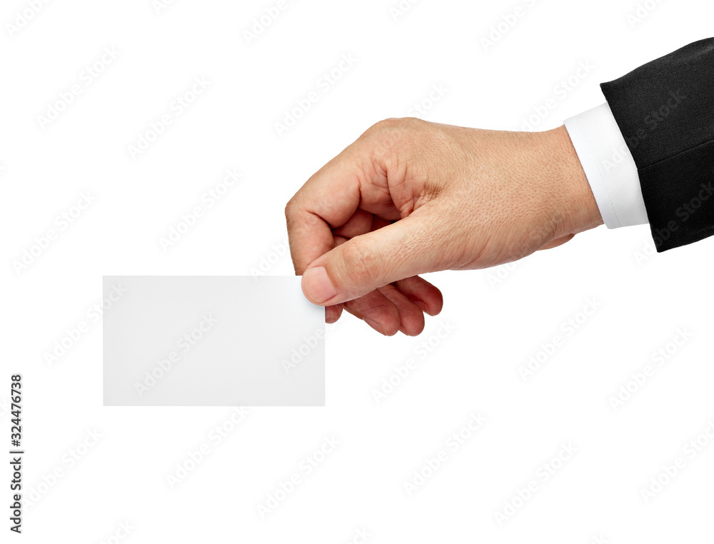 note paper card blank sign hand holding businessman suit note paper card blank sign hand holding businessman suit