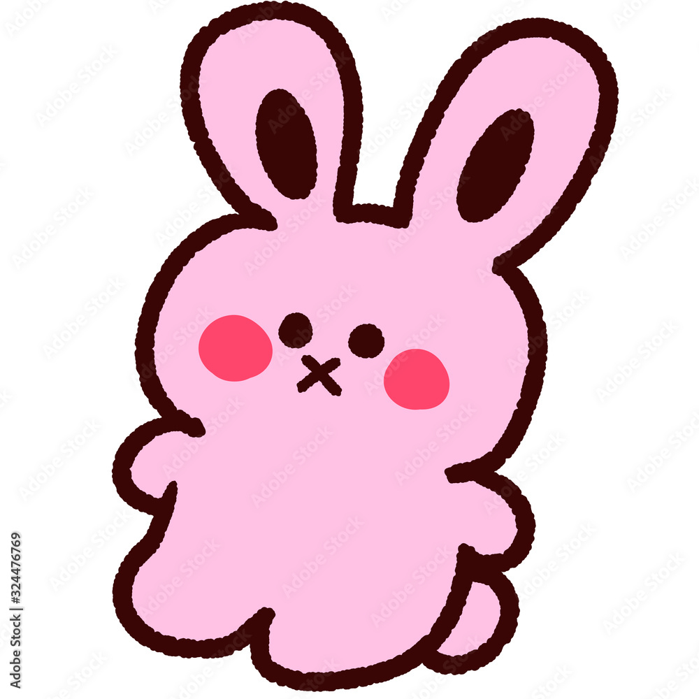 ピンクのウサギのぬいぐるみ ピンクのウサギのぬいぐるみ