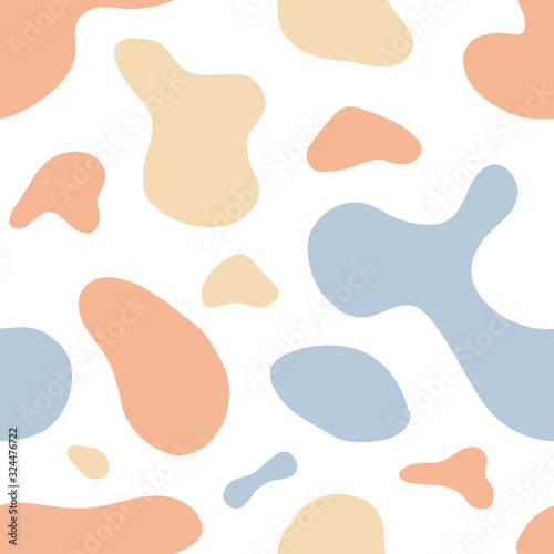 Vector abstract seamless background with spots. Great for paper, card, wallpaper, banner, fabric, interior. Hand drawn illustration.