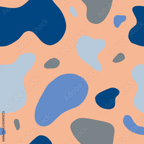 Vector abstract seamless background with spots. Great for paper, card, wallpaper, banner, fabric, interior. Hand drawn illustration.