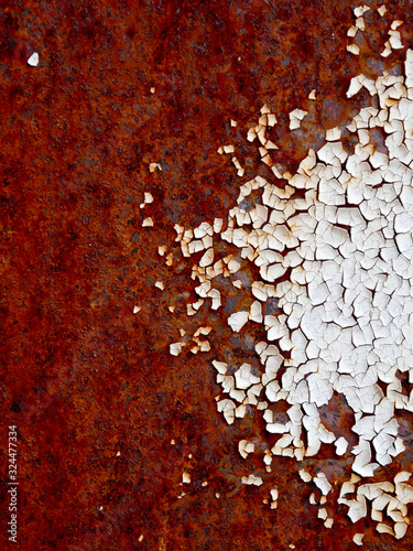 Rust stains on sheet metal.