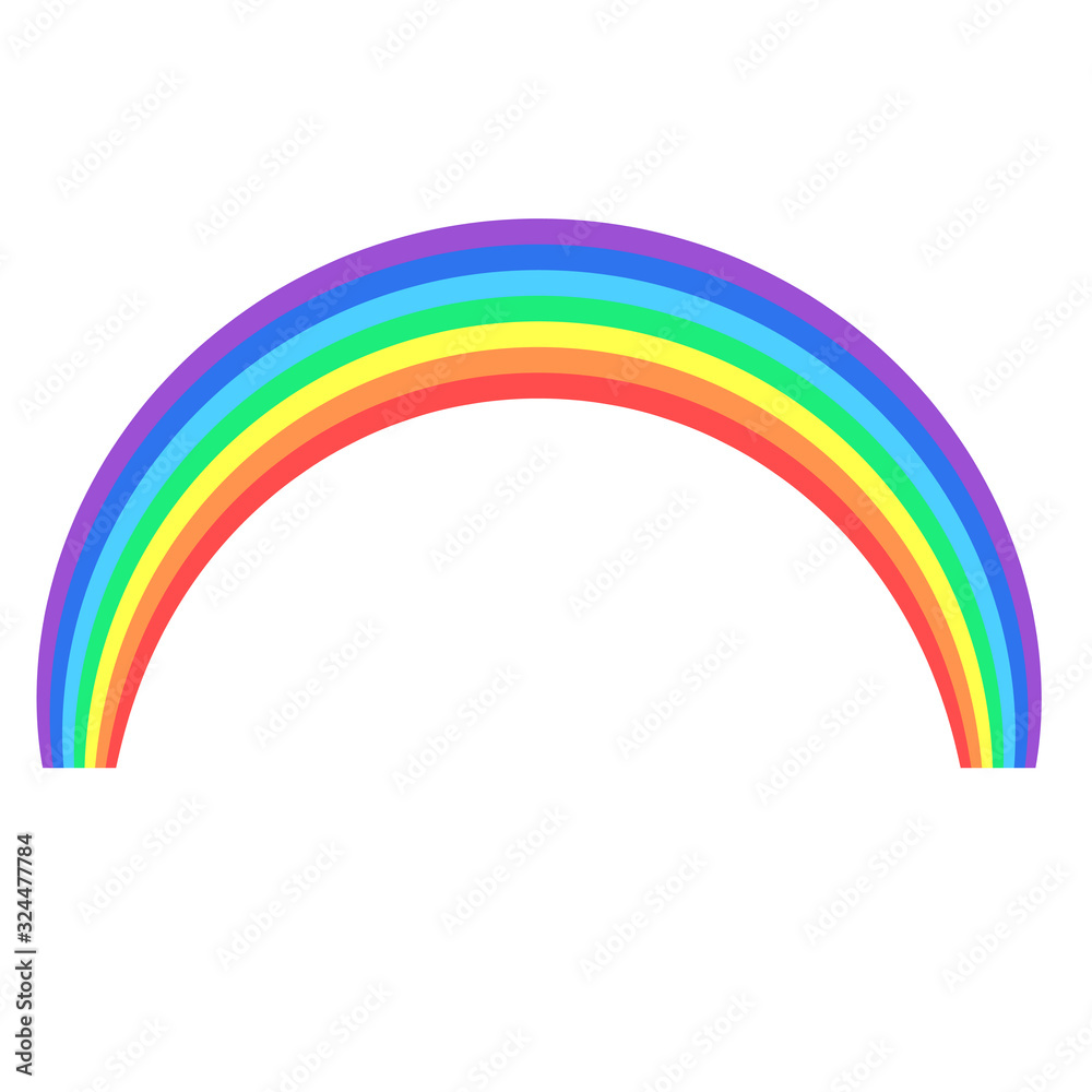 Rainbow symbol. Flat colorful icon. Isolated on a white background. Rainbow symbol. Flat colorful icon. Isolated on a white background.