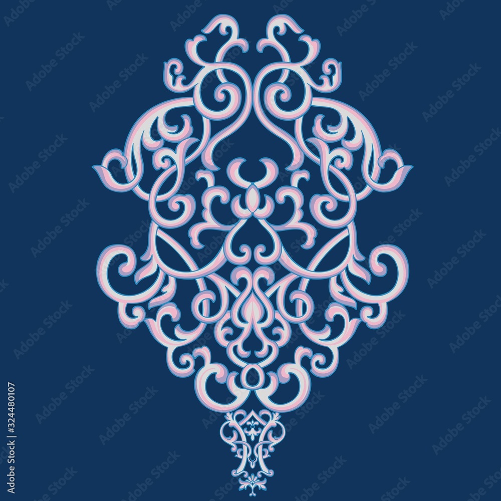 Indian paisley pattern vector. Purple mandala floral medallion print. Ethnic pattern design. Boho style decoration.