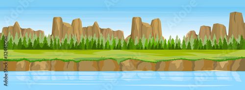Summer landscape with river