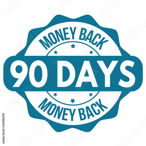 90 days money back label or sticker