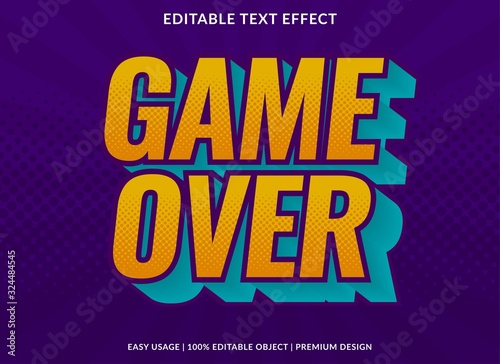 game over text effect template with bold type style and retro concept use for brand label and logotype 