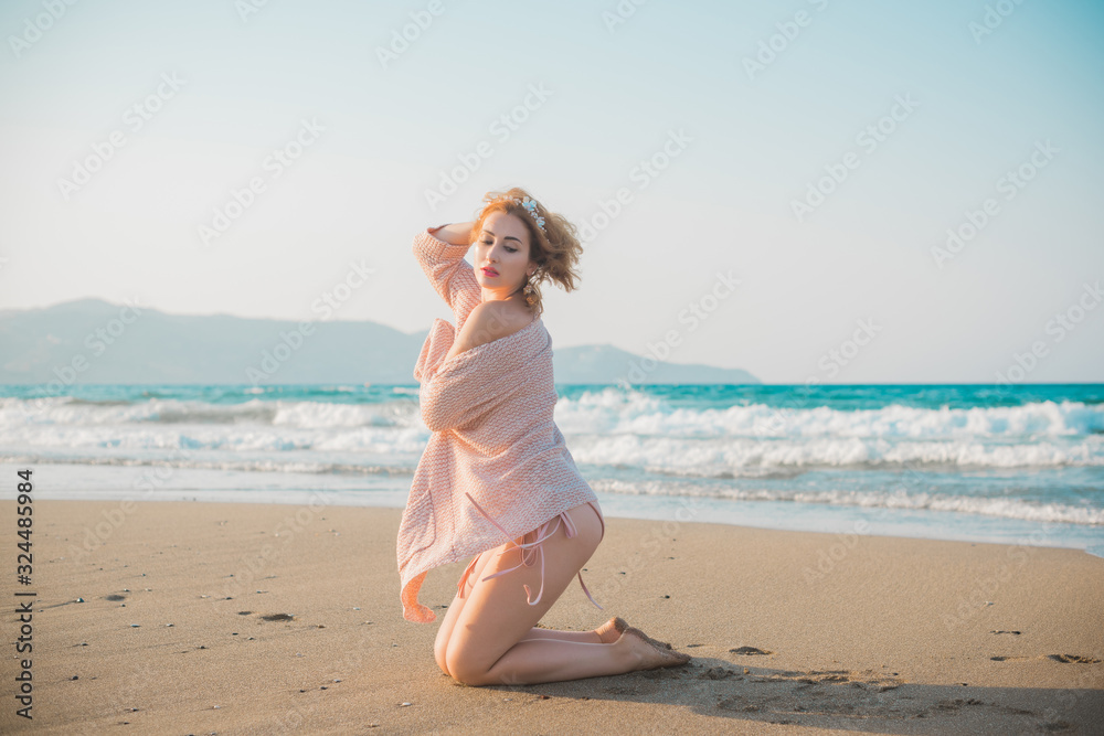 Travelling time. Cute plus size nice woman at vacation, stylish casual style Travelling time. Cute plus size nice woman at vacation, stylish casual style
