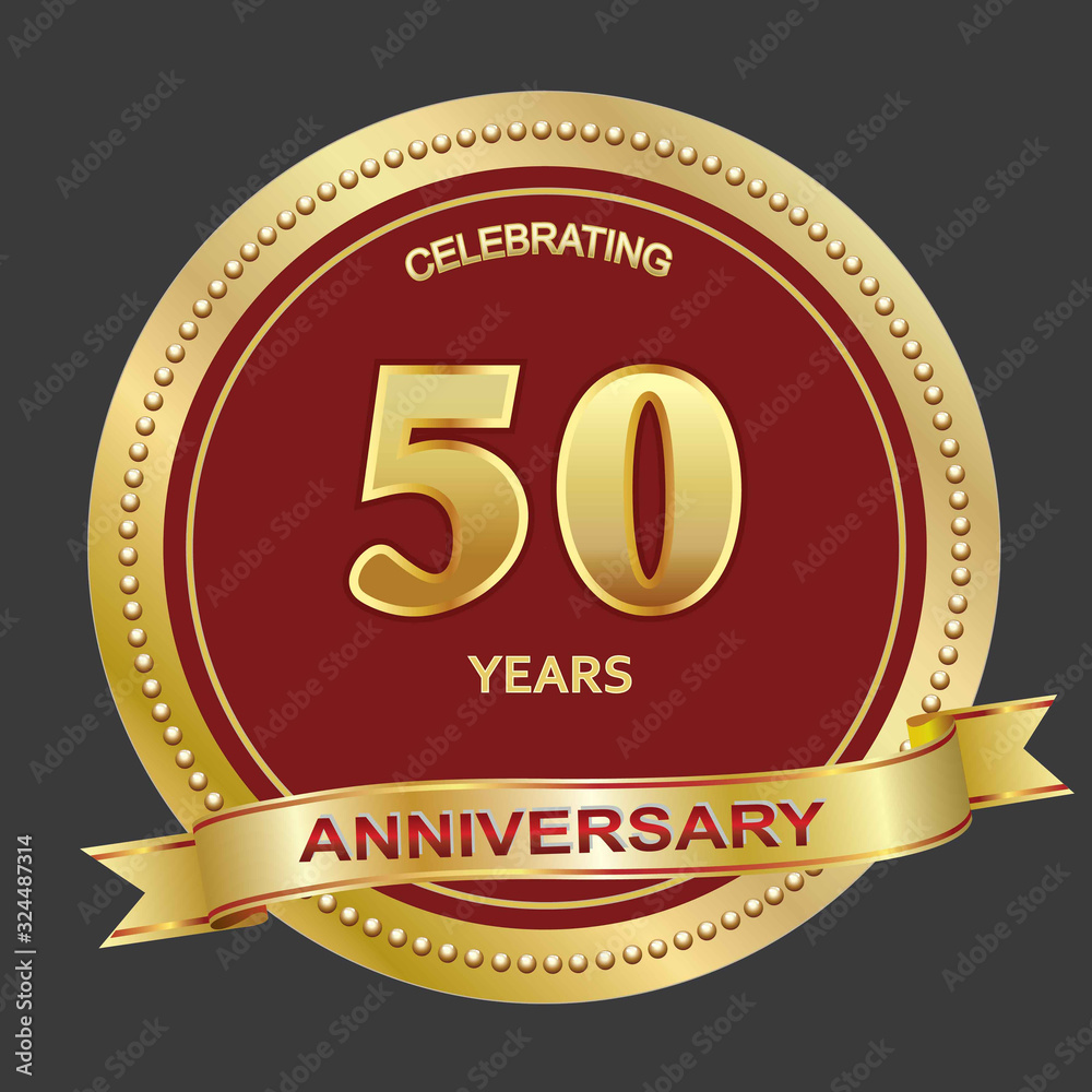 50th years anniversary, golden vector design background for celebration, invitation or greeting card, logotype template 50th years anniversary, golden vector design background for celebration, invitation or greeting card, logotype template