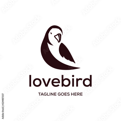 Lovebird logo design icon. Lovebird full color design.