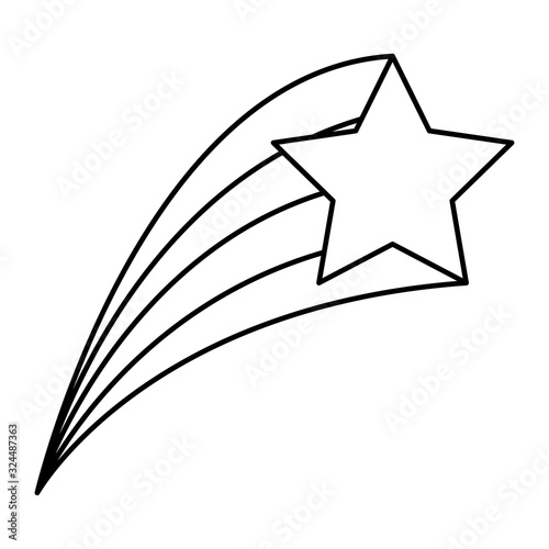 cute shooting star magic line style icon vector illustration design