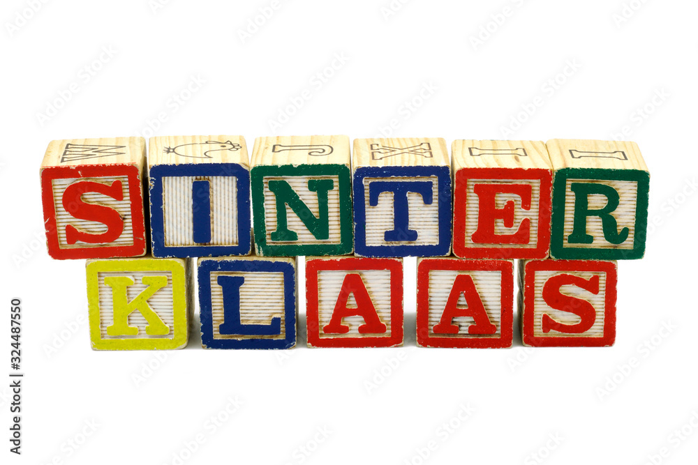 The dutch word Sinterklaas. Different man than Santa Claus but a bit similar. He gives away presents to all children in Holland on December 5th, his birthday for over 200 years. Fun Dutch tradition.