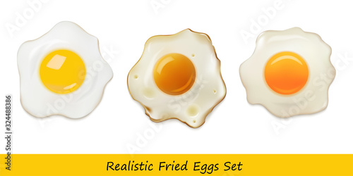 Set of Vector Fried Egg isolated on white background