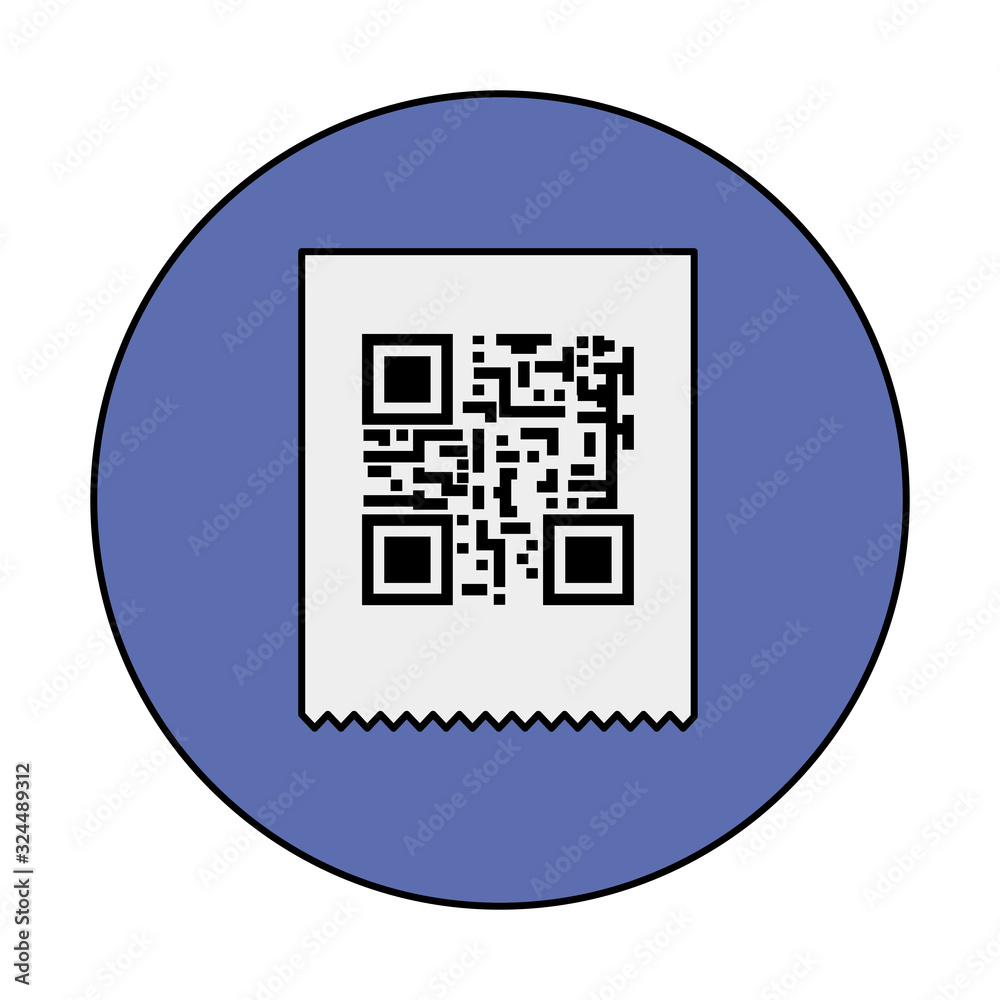 classic qr code in frame circular vector illustration design classic qr code in frame circular vector illustration design