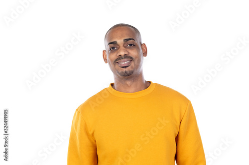 Afroamerican guy wearing a yellow jersey