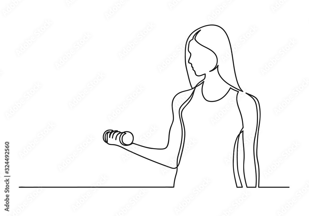 Woman holding a dumbbell