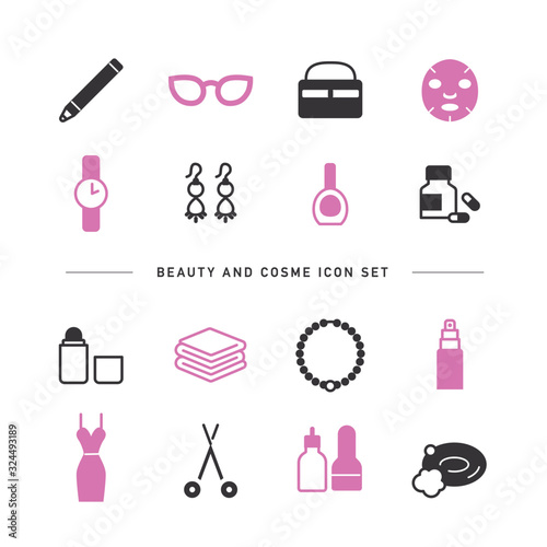 BEAUTY AND COSME ICON SET