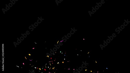 Center Explosions Confetti / with Alpha Matte Channel.
