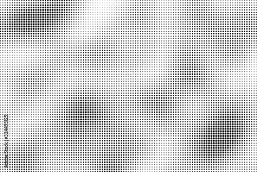 Abstract halftone wave dotted background. Template of black dots on a white background. Chaotic monochrome texture