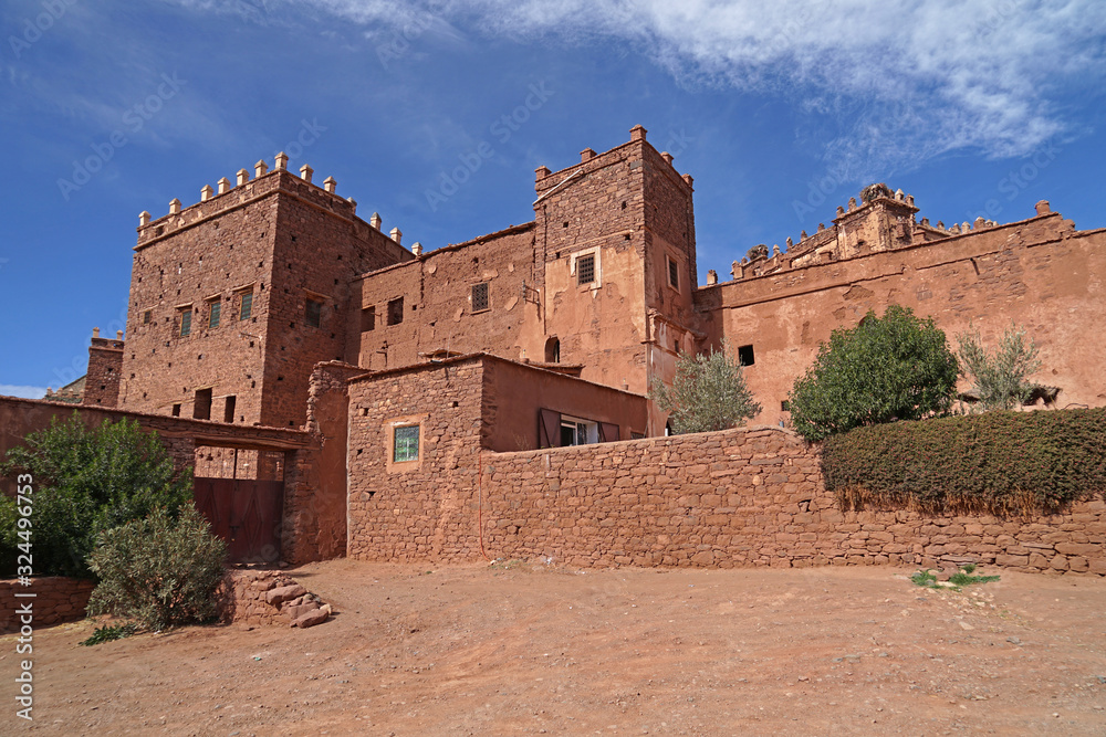 Detail of Telouet Kasbah Castle, Atlas Mountains, Morocco