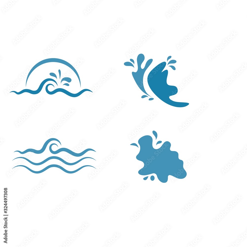 Naklejka premium Water Splash logo icon illustration design