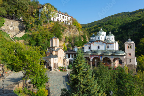Medieval Monastery St. Joachim of Osogovo Near Kriva Palanka. The Domes of the Church. Christianity. East Orthodox Monastery. photo