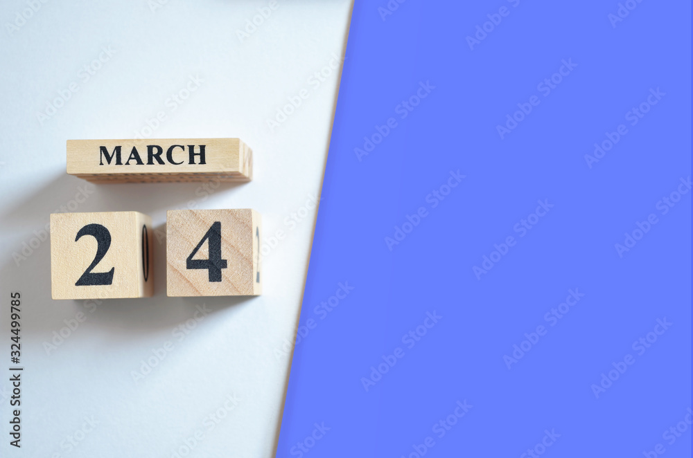 March 24, Empty white - Blue background. March 24, Empty white - Blue background.
