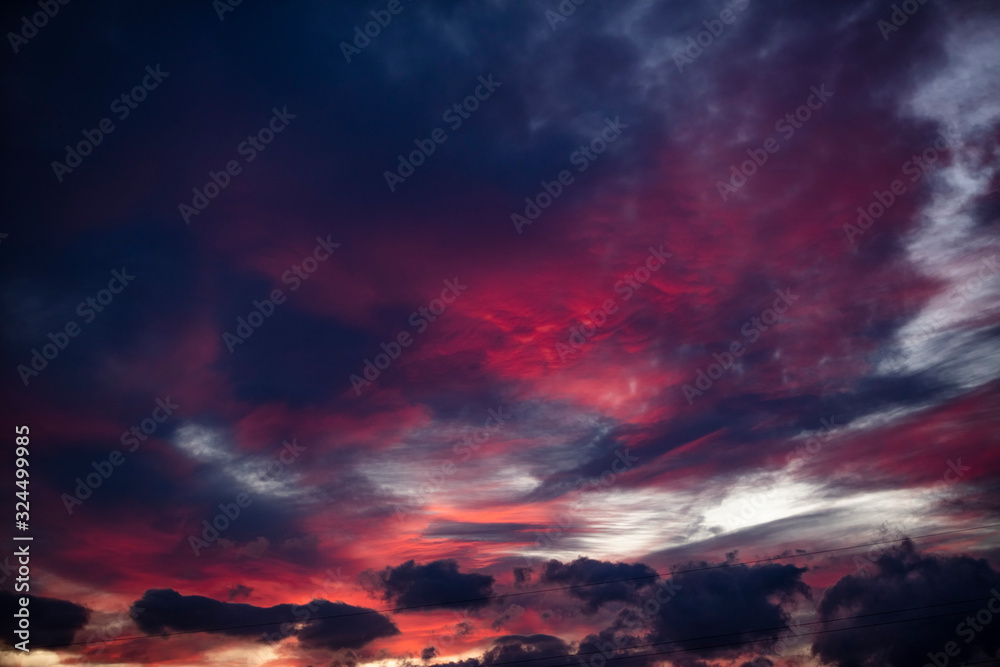 beautiful red sunset clouds.red clouds