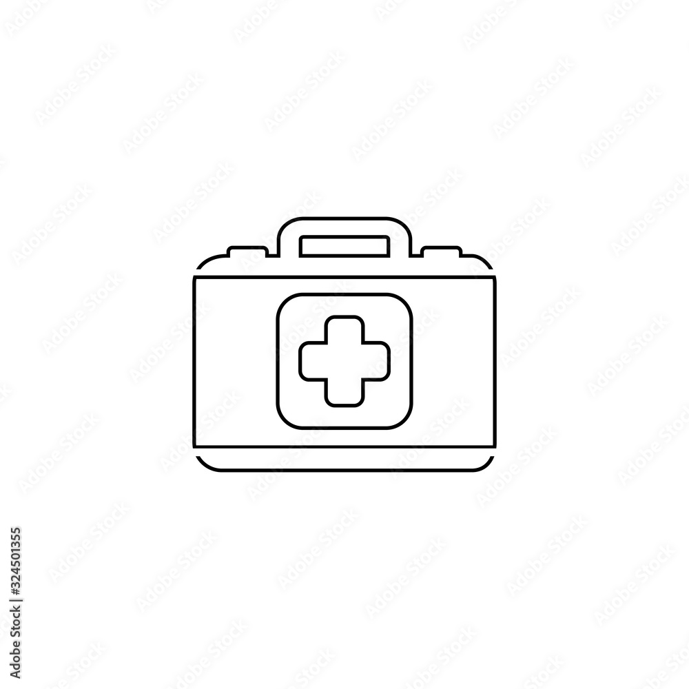 Medicine Briefcase line icon. Vector illustration in flat Medicine Briefcase line icon. Vector illustration in flat