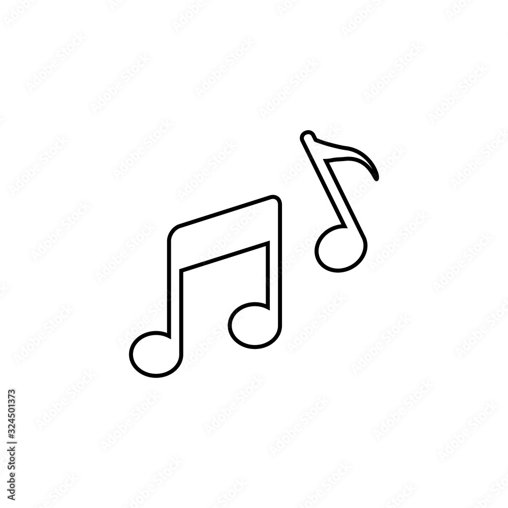 Music note line icon. Vector illustration in flat Music note line icon. Vector illustration in flat