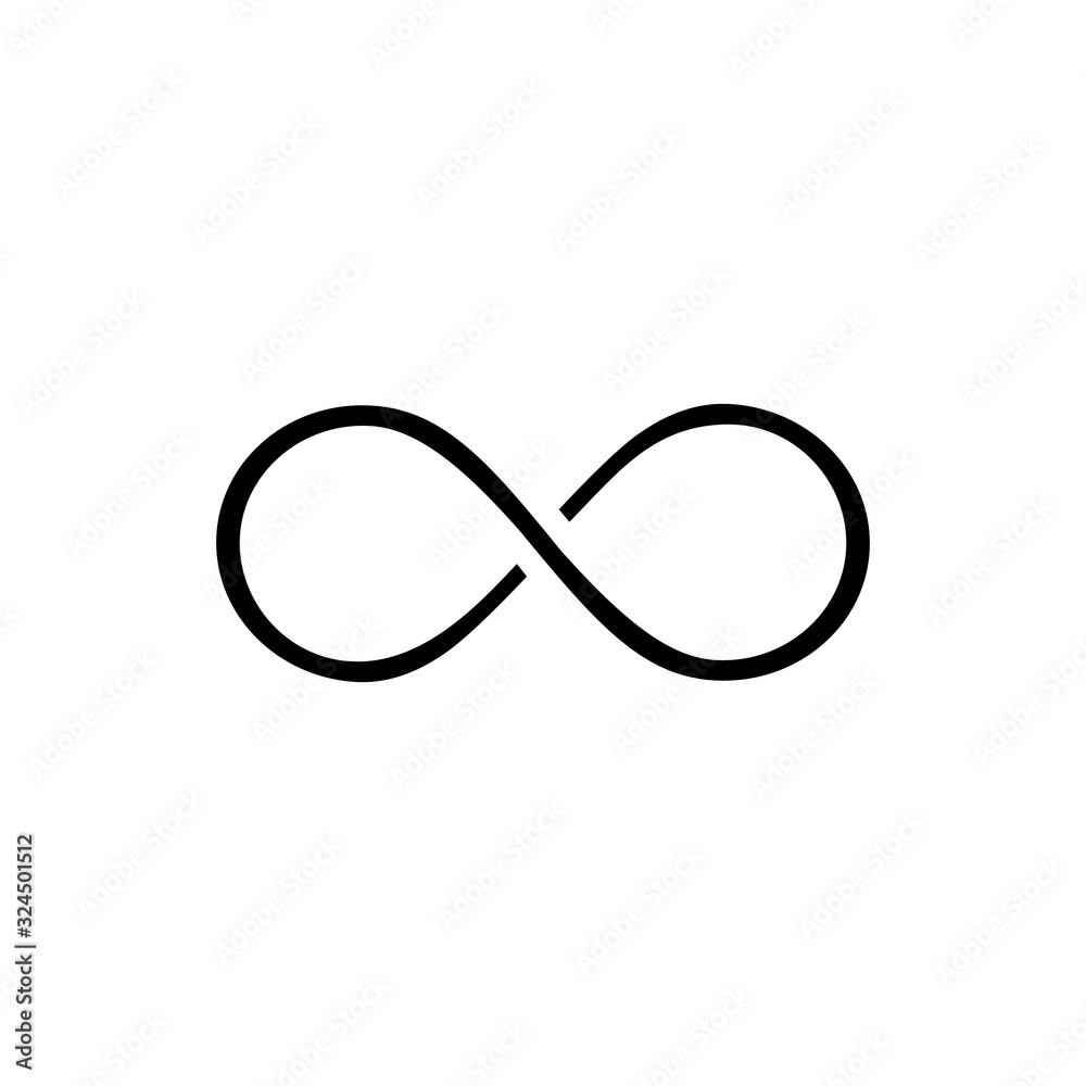 Infinity Line Icon. Vector illustration in flat Infinity Line Icon. Vector illustration in flat