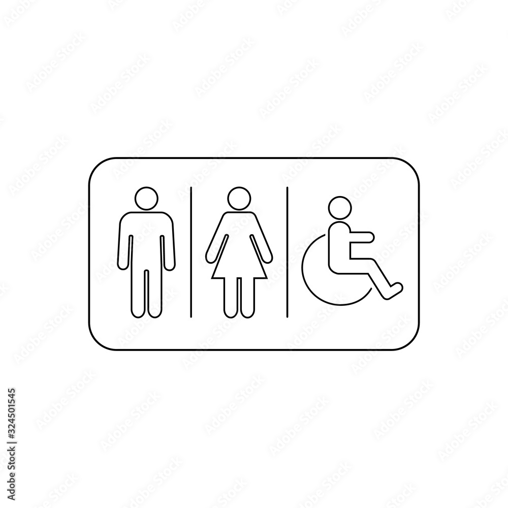 Lavatory Line Icon. Rest Room Signage. Toilet Symbol Vector Illustration Logo Lavatory Line Icon. Rest Room Signage. Toilet Symbol Vector Illustration Logo