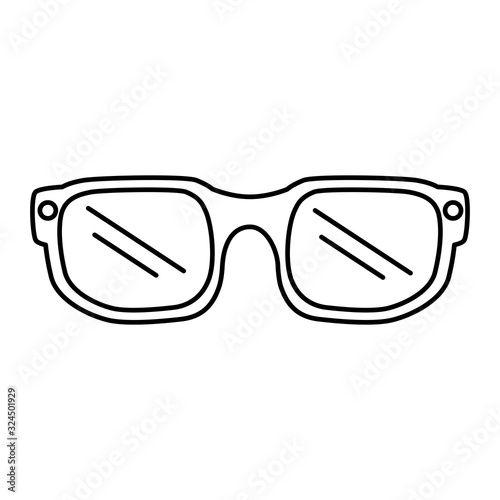 cute eyeglasses vision optical line style icon vector illustration design