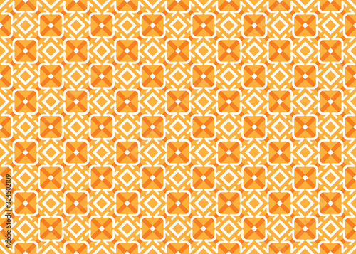 Seamless geometric pattern design illustration. Background texture. In yellow, orange, white colors.